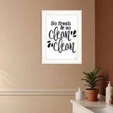 So Clean Clean 1 White Framed Print Bathroom Wall Art - Homeroots - Flyclothing LLC