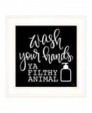 Wash Your Hands 1 White Framed Print Bathroom Wall Art - Homeroots - Flyclothing LLC