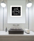 Wash Your Hands 1 White Framed Print Bathroom Wall Art - Homeroots - Flyclothing LLC