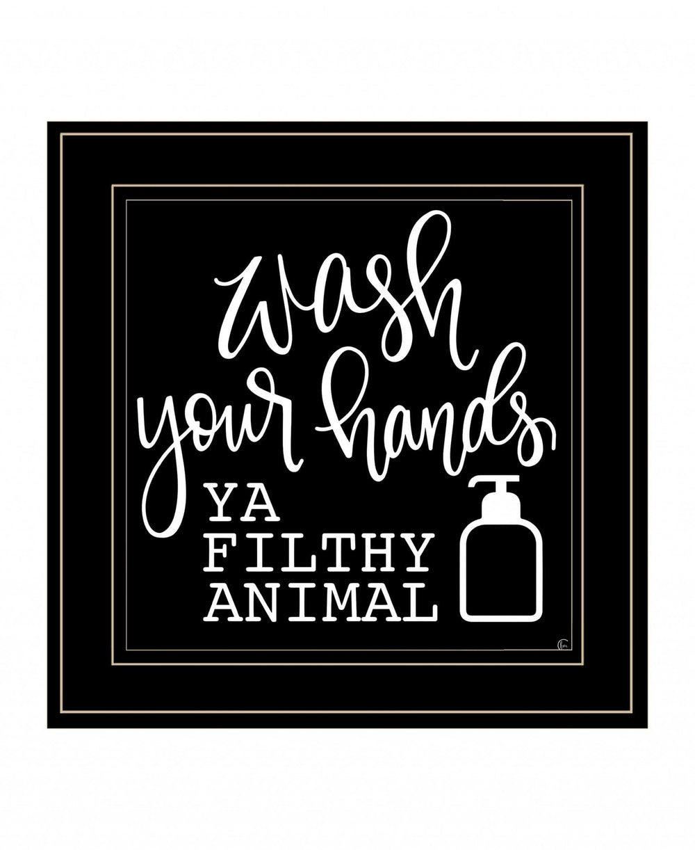 Wash Your Hands 2 Black Framed Print Bathroom Wall Art - Homeroots - Flyclothing LLC