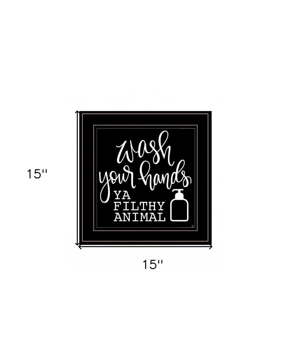 Wash Your Hands 2 Black Framed Print Bathroom Wall Art - Homeroots - Flyclothing LLC