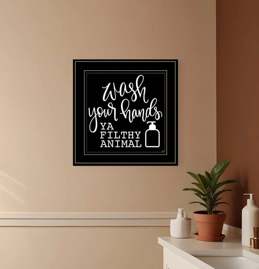 Wash Your Hands 2 Black Framed Print Bathroom Wall Art - Homeroots - Flyclothing LLC