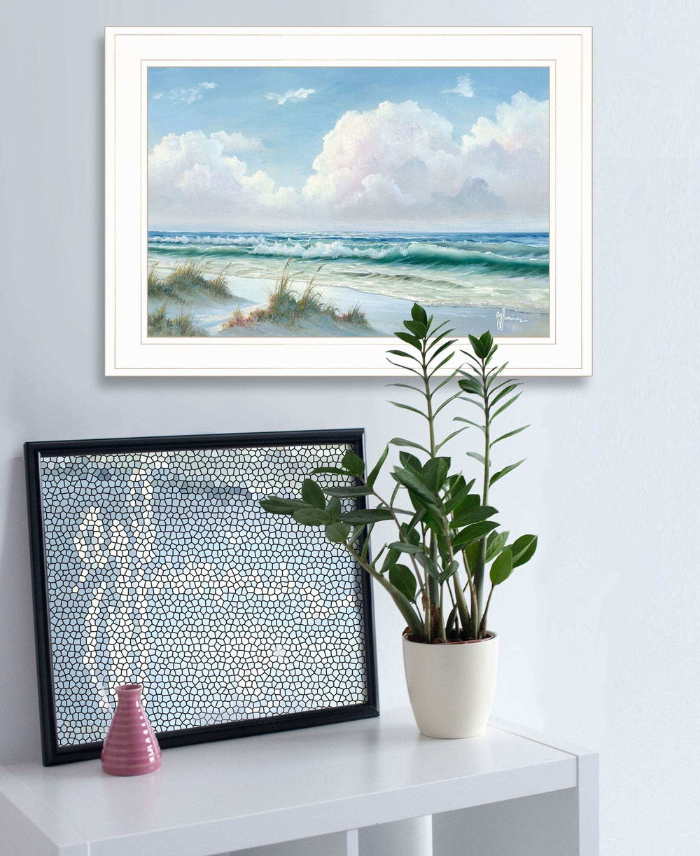 Beach 7 White Framed Print Wall Art - Homeroots - Flyclothing LLC