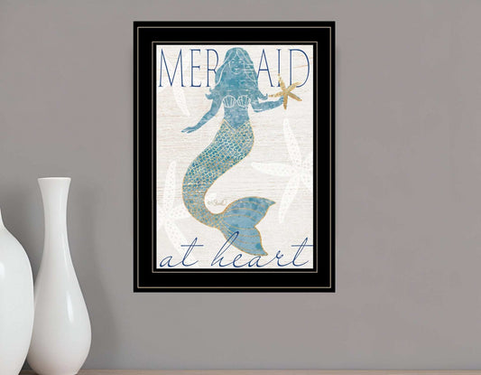 Mermaid at Heart 2 Black Framed Print Wall Art - Homeroots - Flyclothing LLC