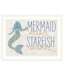 Mermaid Kisses Starfish Wishes 2 White Framed Print Wall Art - Homeroots - Flyclothing LLC