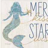 Mermaid Kisses Starfish Wishes 2 White Framed Print Wall Art - Homeroots - Flyclothing LLC