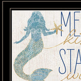 Mermaid Kisses Starfish Wishes 3 Black Framed Print Wall Art - Homeroots - Flyclothing LLC