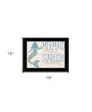 Mermaid Kisses Starfish Wishes 3 Black Framed Print Wall Art - Homeroots - Flyclothing LLC