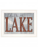Life is Better at the Lake 1 White Framed Print Wall Art - Homeroots - Flyclothing LLC