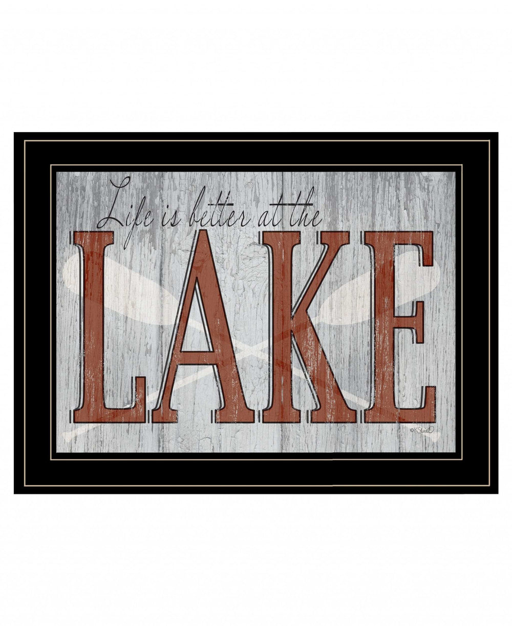 Life is Better at the Lake 2 Black Framed Print Wall Art - Homeroots - Flyclothing LLC