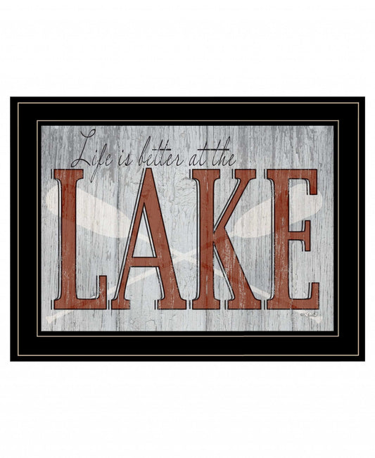 Life is Better at the Lake 2 Black Framed Print Wall Art - Homeroots - Flyclothing LLC