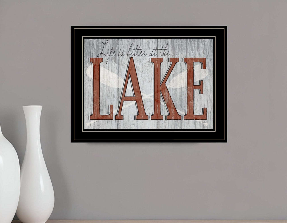Life is Better at the Lake 2 Black Framed Print Wall Art - Homeroots - Flyclothing LLC