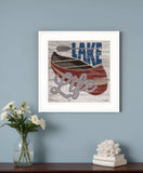 Lake Life Canoe 2 White Framed Print Wall Art - Homeroots - Flyclothing LLC