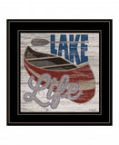 Lake Life Canoe 3 Black Framed Print Wall Art - Homeroots - Flyclothing LLC