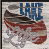 Lake Life Canoe 3 Black Framed Print Wall Art - Homeroots - Flyclothing LLC