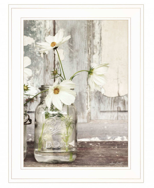 White Blossoms 1 White Framed Print Wall Art - Homeroots - Flyclothing LLC