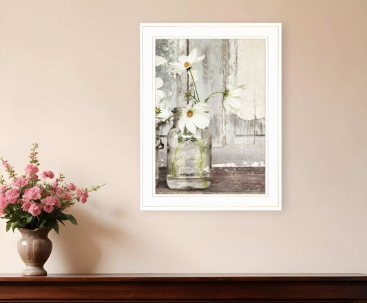 White Blossoms 1 White Framed Print Wall Art - Homeroots - Flyclothing LLC