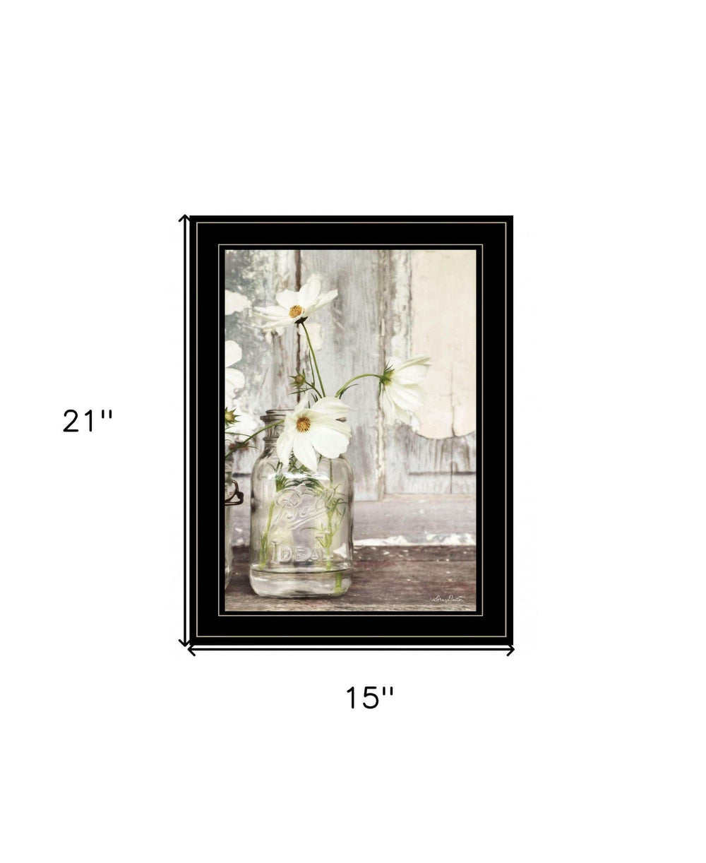 White Blossoms 2 Black Framed Print Wall Art - Homeroots - Flyclothing LLC