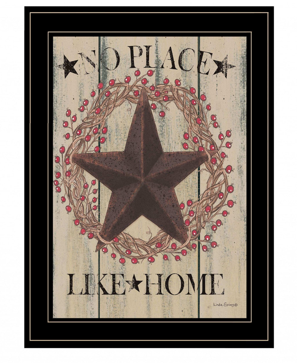 No Place Like Home Wreath 2 Black Framed Print Wall Art - Homeroots - Flyclothing LLC