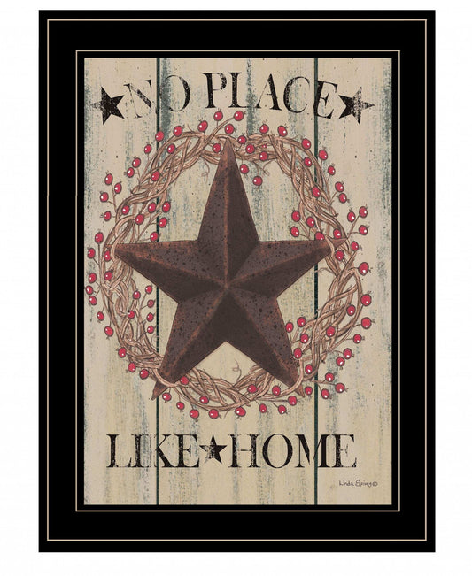No Place Like Home Wreath 2 Black Framed Print Wall Art - Homeroots - Flyclothing LLC