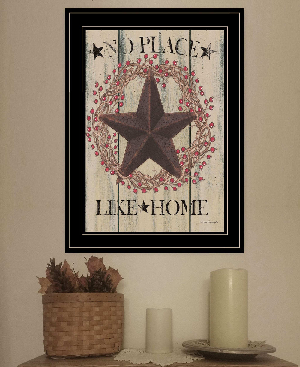 No Place Like Home Wreath 2 Black Framed Print Wall Art - Homeroots - Flyclothing LLC