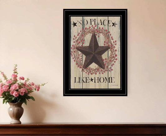 No Place Like Home Wreath 2 Black Framed Print Wall Art - Homeroots - Flyclothing LLC