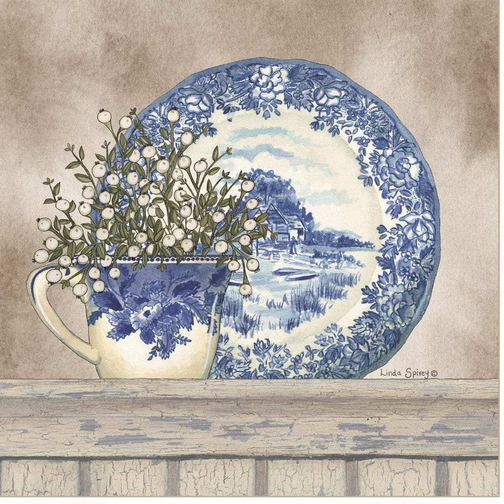 Farmhouse Blues II 2 White Framed Print Wall Art - Homeroots - Flyclothing LLC