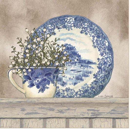 Farmhouse Blues II 2 White Framed Print Wall Art - Homeroots - Flyclothing LLC