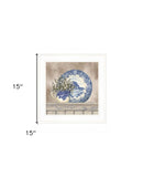 Farmhouse Blues II 2 White Framed Print Wall Art - Homeroots - Flyclothing LLC