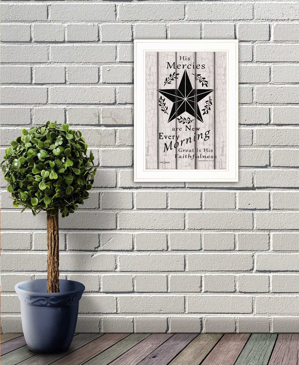His Mercies are New Every Morning 2 White Framed Print Wall Art - Homeroots - Flyclothing LLC