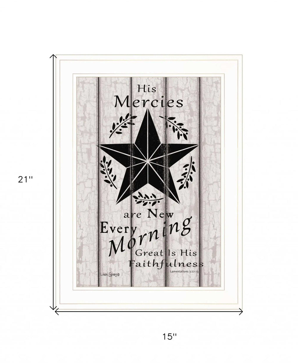 His Mercies are New Every Morning 2 White Framed Print Wall Art - Homeroots - Flyclothing LLC