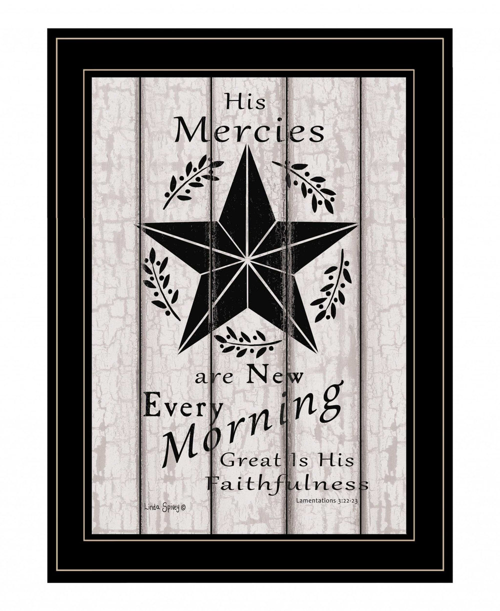 His Mercies are New Every Morning 3 Black Framed Print Wall Art - Homeroots - Flyclothing LLC