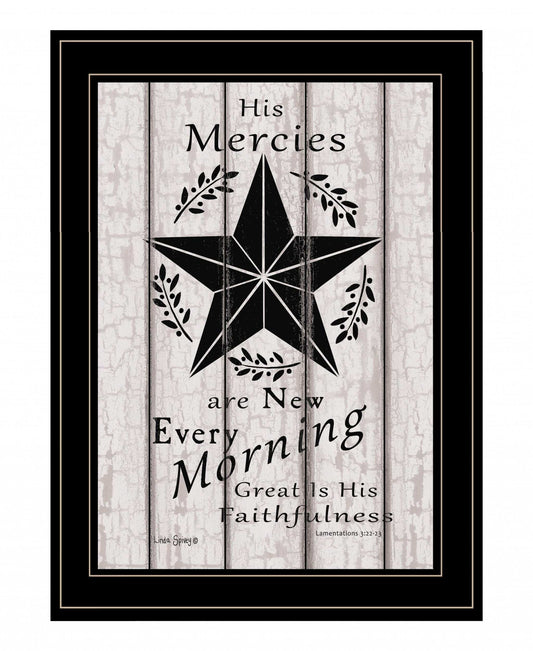 His Mercies are New Every Morning 3 Black Framed Print Wall Art - Homeroots - Flyclothing LLC