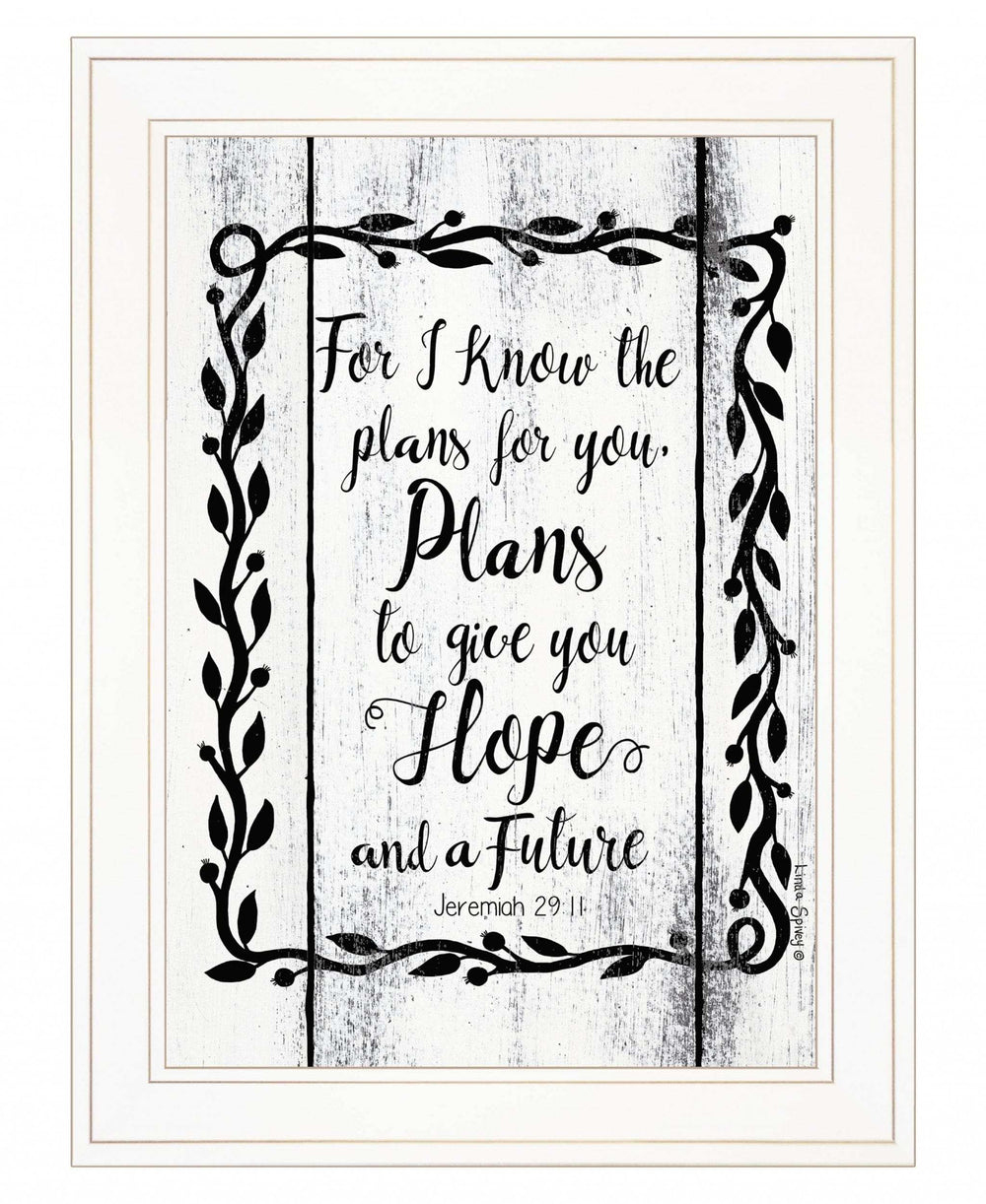 Plans to Give You Hope 1 White Framed Print Wall Art - Homeroots - Flyclothing LLC