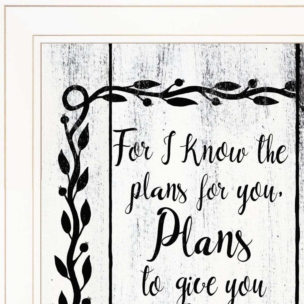 Plans to Give You Hope 1 White Framed Print Wall Art - Homeroots - Flyclothing LLC