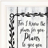 Plans to Give You Hope 1 White Framed Print Wall Art - Homeroots - Flyclothing LLC