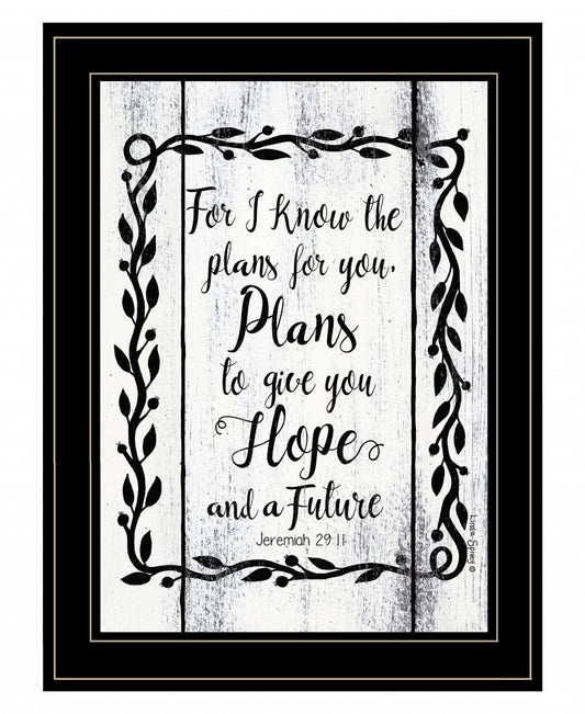 Plans to Give You Hope 2 Black Framed Print Wall Art - Homeroots - Flyclothing LLC