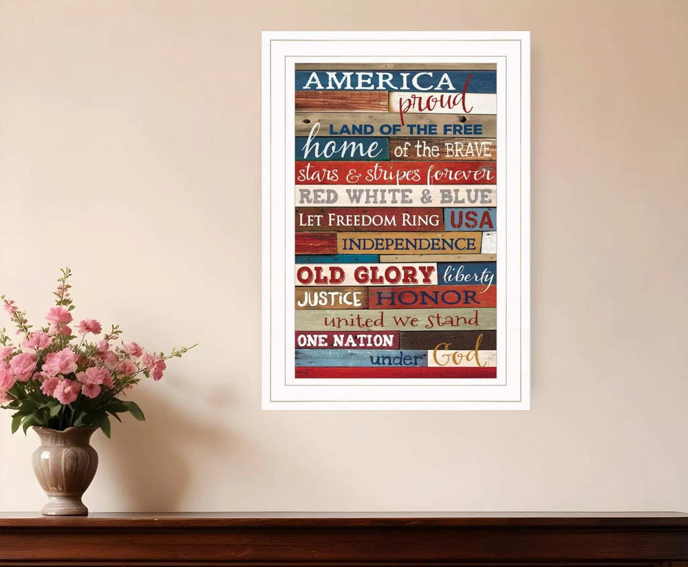 America Proud 2 White Framed Print Wall Art - Homeroots - Flyclothing LLC