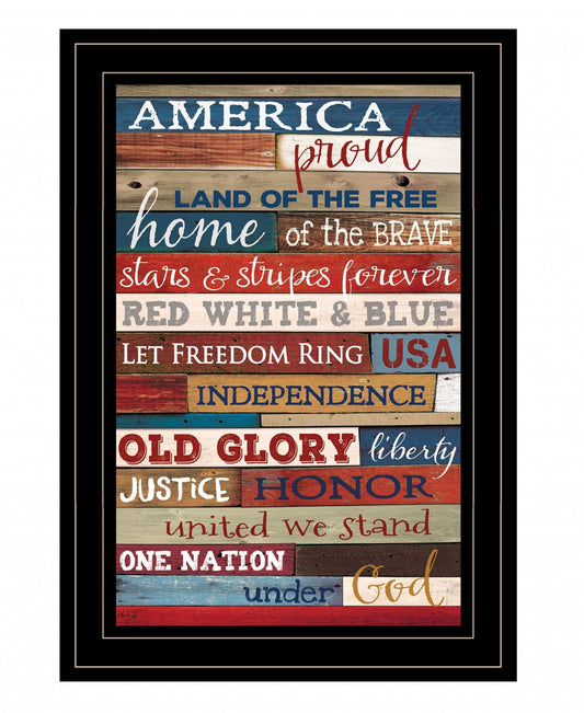 America Proud Black Framed Print Wall Art - Homeroots - Flyclothing LLC