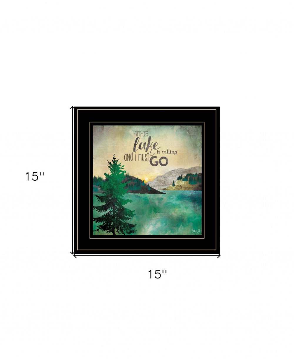 The Lake is Calling 2 Black Framed Print Wall Art - Homeroots - Flyclothing LLC