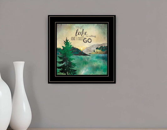 The Lake is Calling 2 Black Framed Print Wall Art - Homeroots - Flyclothing LLC