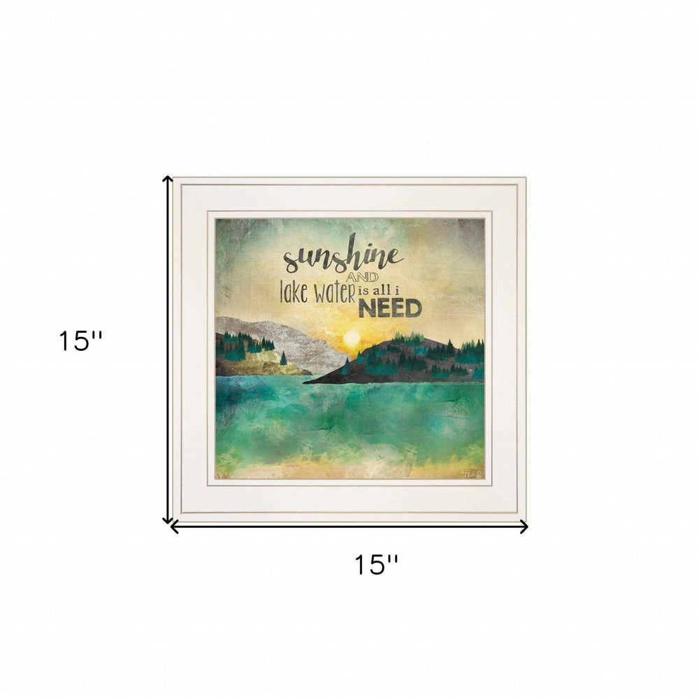 Sunshine And Lake Water 2 White Framed Print Wall Art - Homeroots - Flyclothing LLC