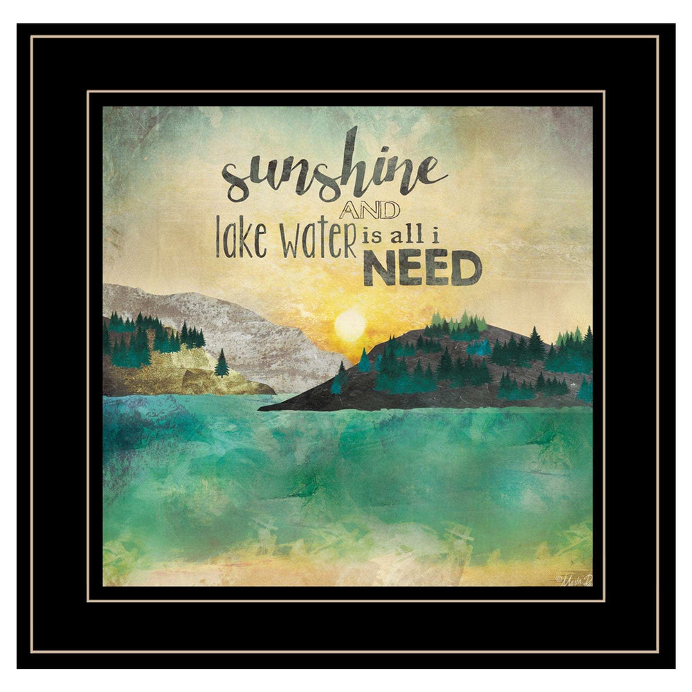 Sunshine And Lake Water 3 Black Framed Print Wall Art - Homeroots - Flyclothing LLC