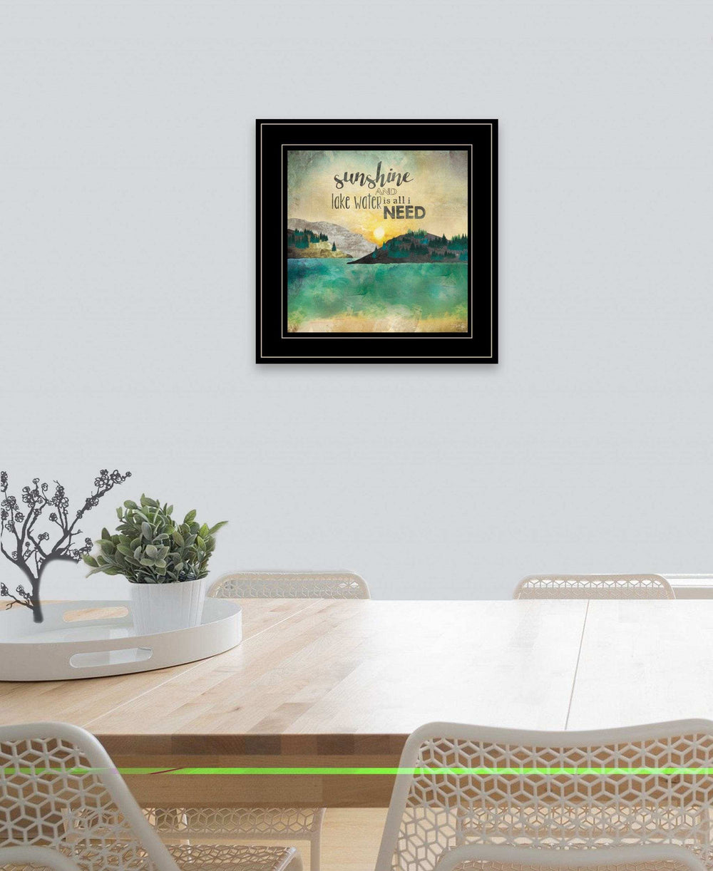 Sunshine And Lake Water 3 Black Framed Print Wall Art - Homeroots - Flyclothing LLC