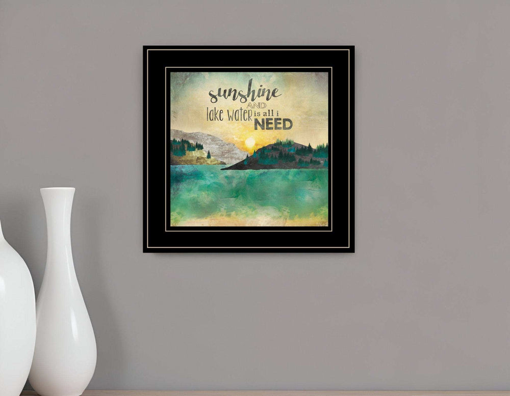 Sunshine And Lake Water 3 Black Framed Print Wall Art - Homeroots - Flyclothing LLC