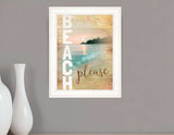 Beach Please 1 White Framed Print Wall Art - Homeroots - Flyclothing LLC