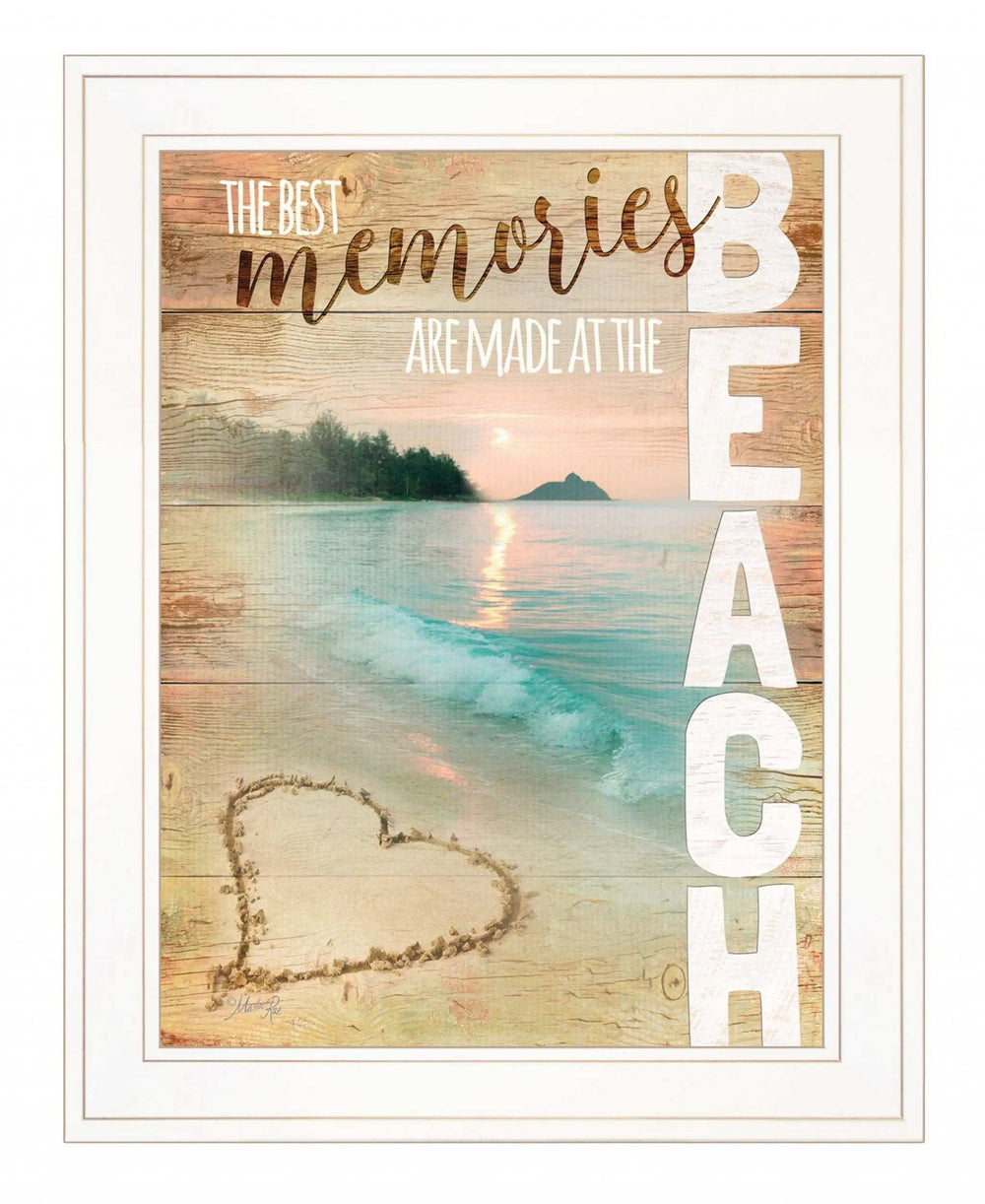 Beach Memories 1 White Framed Print Wall Art - Homeroots - Flyclothing LLC
