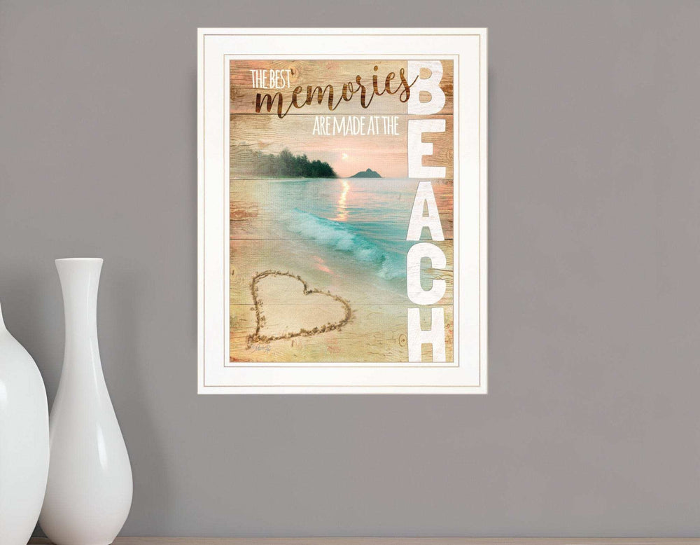 Beach Memories 1 White Framed Print Wall Art - Homeroots - Flyclothing LLC