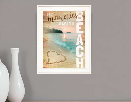 Beach Memories 1 White Framed Print Wall Art - Homeroots - Flyclothing LLC