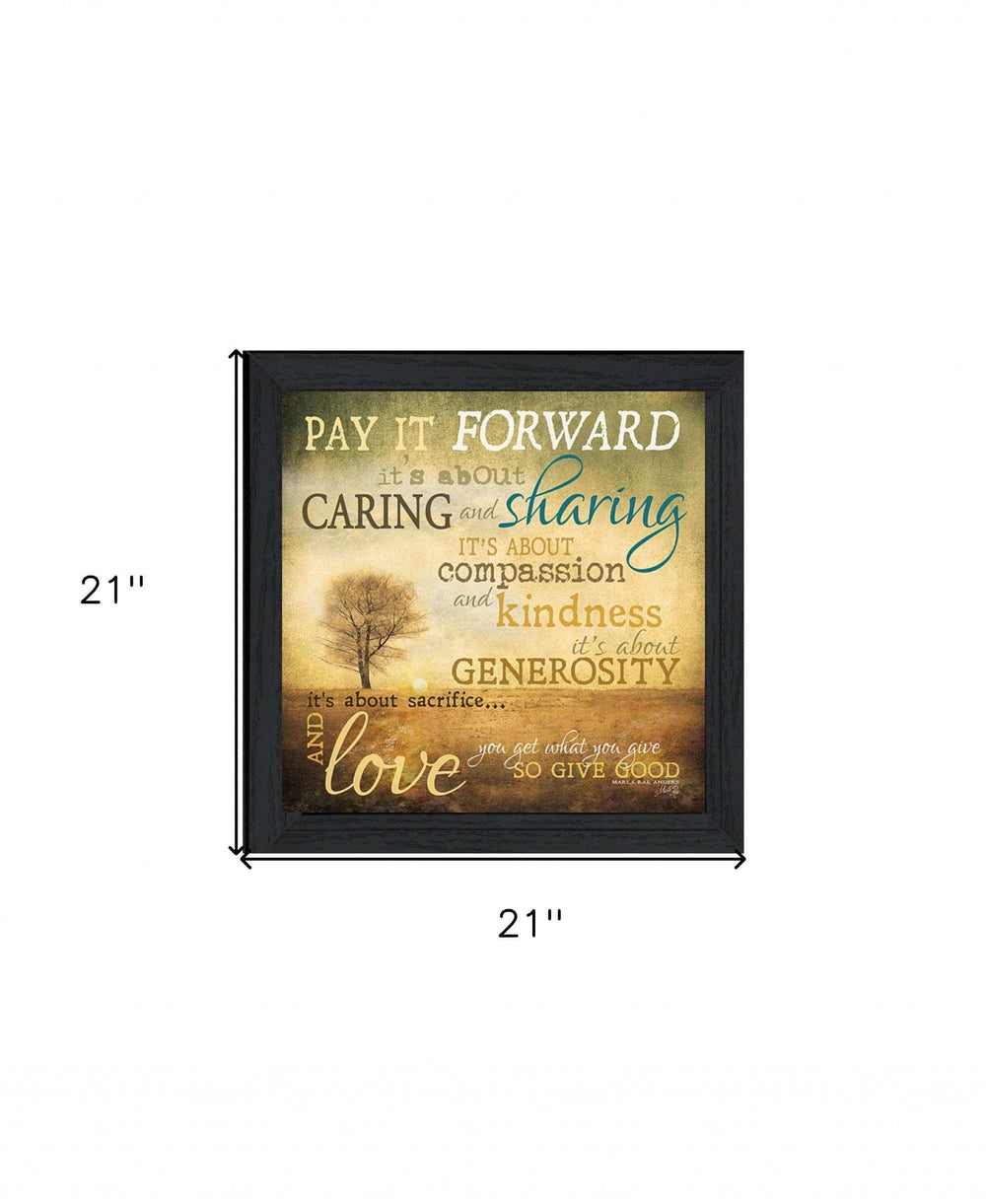 Meaning of Pay it Forward 2 Black Framed Print Wall Art - Homeroots - Flyclothing LLC